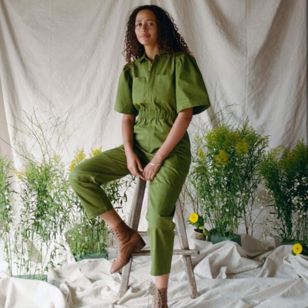 Christy Dawn Sienna jumpsuit in fern green size S